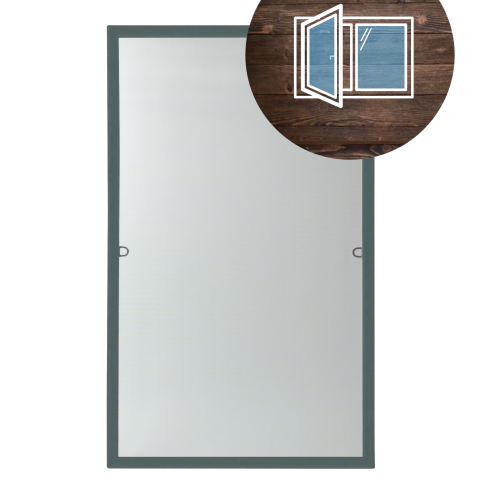 Moskitiera antracytowa do okien drewnianych CLICKY Buzz Wood