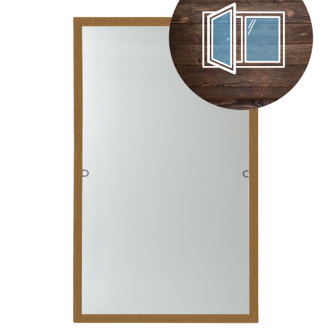 Moskitiera złoty dąb do okien drewnianych CLICKY Buzz Wood