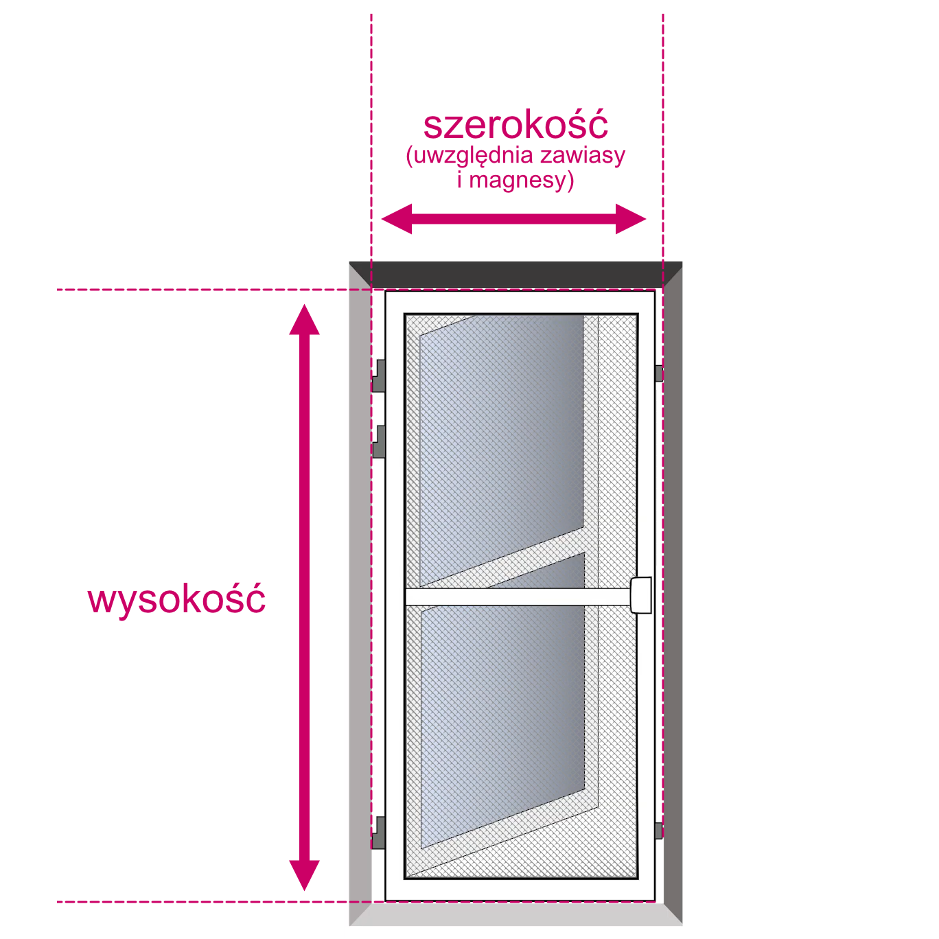 CLICKY Swing moskitiera drzwiowa - szerokość i wysokość CLICKY Swing moskitiera drzwiowa - szerokość i wysokość