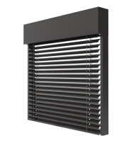 Żaluzja fasadowa C80 kolor 8019 render Żaluzja fasadowa C80 kolor 8019 render