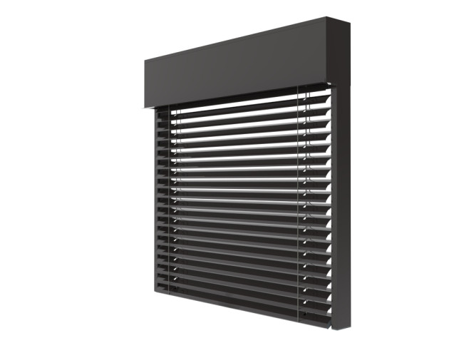 Żaluzja fasadowa C80 kolor 8019 render Żaluzja fasadowa C80 kolor 8019 render
