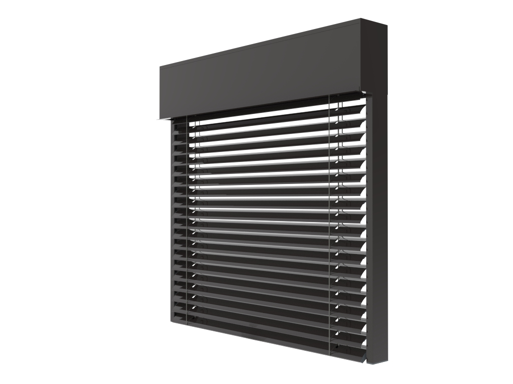 Żaluzja fasadowa C80 kolor 8019 render Żaluzja fasadowa C80 kolor 8019 render