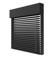 Żaluzja fasadowa C80 kolor 9005 czarny ultra mat render