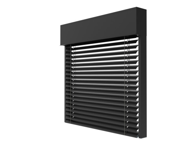 Żaluzja fasadowa C80 kolor 9005 czarny ultra mat render