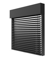 Żaluzja fasadowa C80 kolor 9017 render Żaluzja fasadowa C80 kolor 9017 render