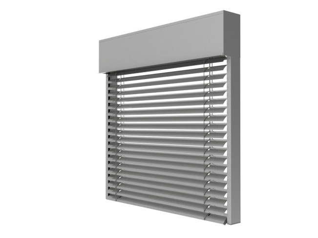 Żaluzja fasadowa C80F kolor 9006 render Żaluzja fasadowa C80F kolor 9006 render