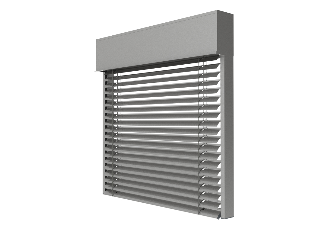 Żaluzja fasadowa C80F kolor 9007 render Żaluzja fasadowa C80F kolor 9007 render