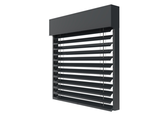 Żaluzja fasadowa Z90 kolor 7016 czarny ultra mat render