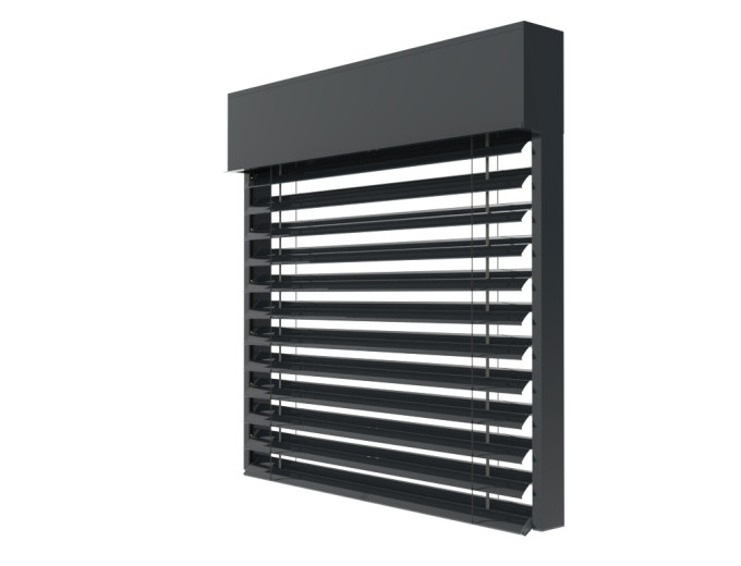 Żaluzja fasadowa Z90 kolor 7016 czarny ultra mat render