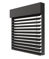Żaluzja fasadowa Z90 kolor 8019 czarny ultra mat render