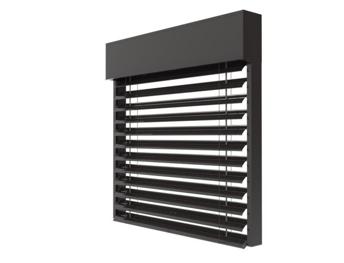Żaluzja fasadowa Z90 kolor 8019 czarny ultra mat render