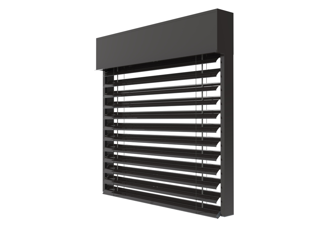 Żaluzja fasadowa Z90 kolor 8019 czarny ultra mat render