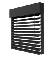 Żaluzja fasadowa Z90 kolor 9005 czarny ultra mat render Żaluzja fasadowa Z90 kolor 9005 czarny ultra mat render