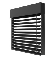 Żaluzja fasadowa Z90 kolor 9017 render Żaluzja fasadowa Z90 kolor 9017 render