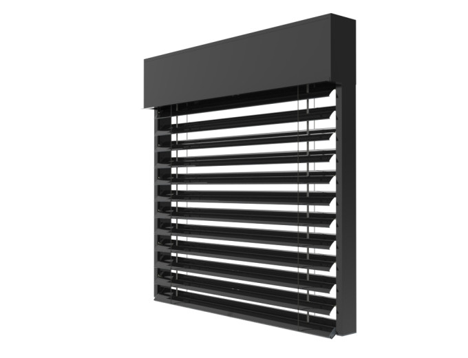 Żaluzja fasadowa Z90 kolor 9017 render Żaluzja fasadowa Z90 kolor 9017 render